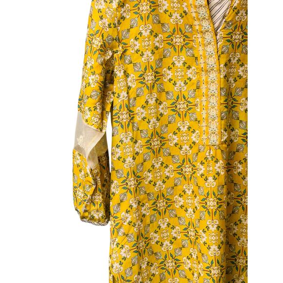 W for Woman Yellow Floral Print Tunic Dress – Size 10 - Picture 8 of 11